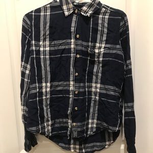 adorable A&F blue flannel